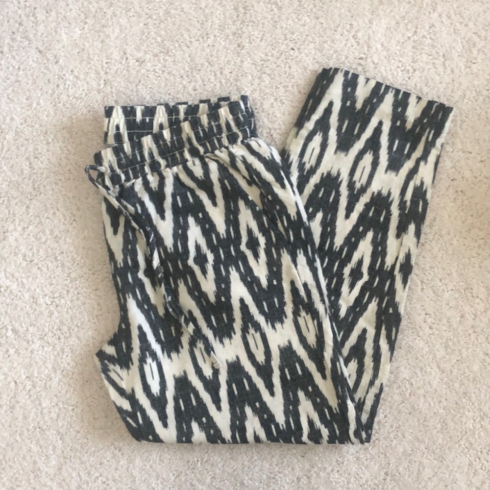 Black and white ikat J. Crew Jamie pant